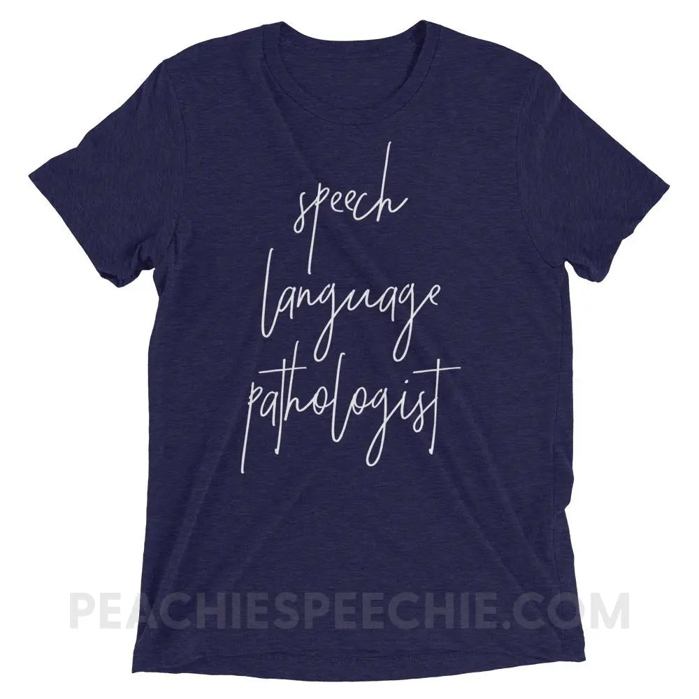 SLP Script Tri-Blend Tee - Navy Triblend / XS - T-Shirts & Tops peachiespeechie.com