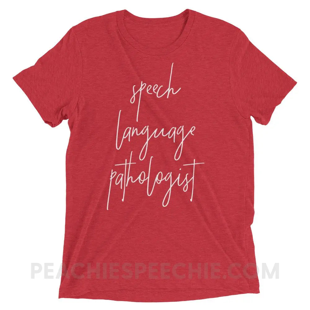 SLP Script Tri-Blend Tee - Red Triblend / XS - T-Shirts & Tops peachiespeechie.com