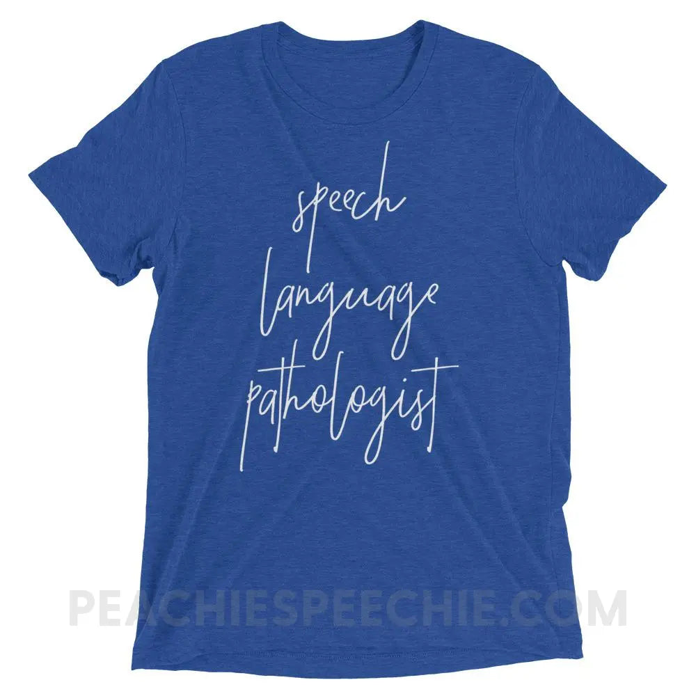 SLP Script Tri-Blend Tee - True Royal Triblend / XS - T-Shirts & Tops peachiespeechie.com