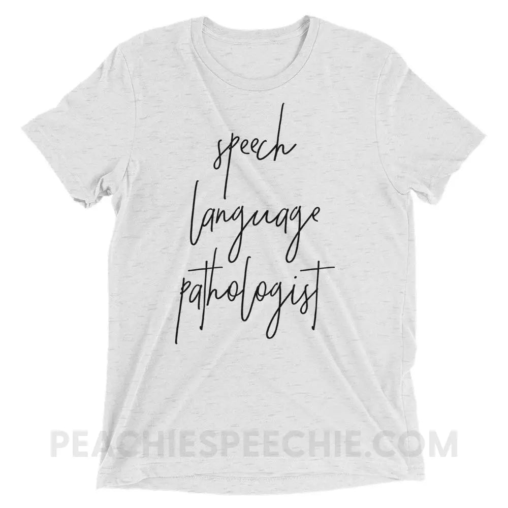 SLP Script Tri-Blend Tee - White Fleck Triblend / XS - T-Shirts & Tops peachiespeechie.com