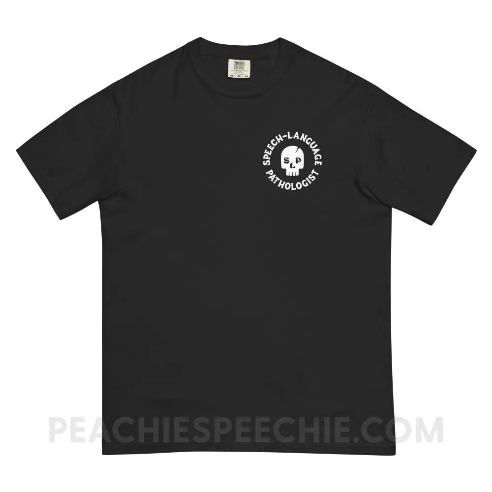 SLP Skull Comfort Colors Tee - Black / S - peachiespeechie.com