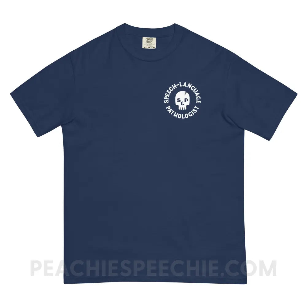 SLP Skull Comfort Colors Tee - True Navy / S - peachiespeechie.com