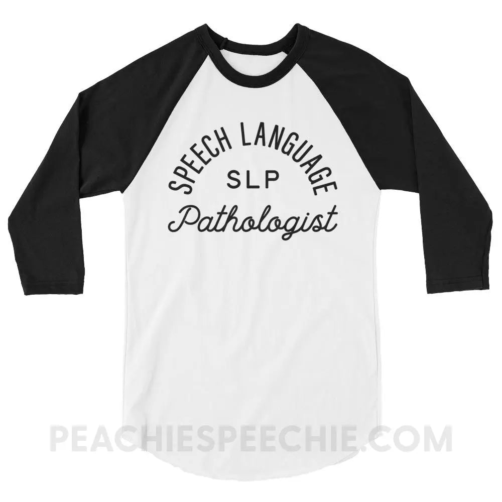 SLP Stamp Baseball Tee - White/Black / XS - T-Shirts & Tops peachiespeechie.com