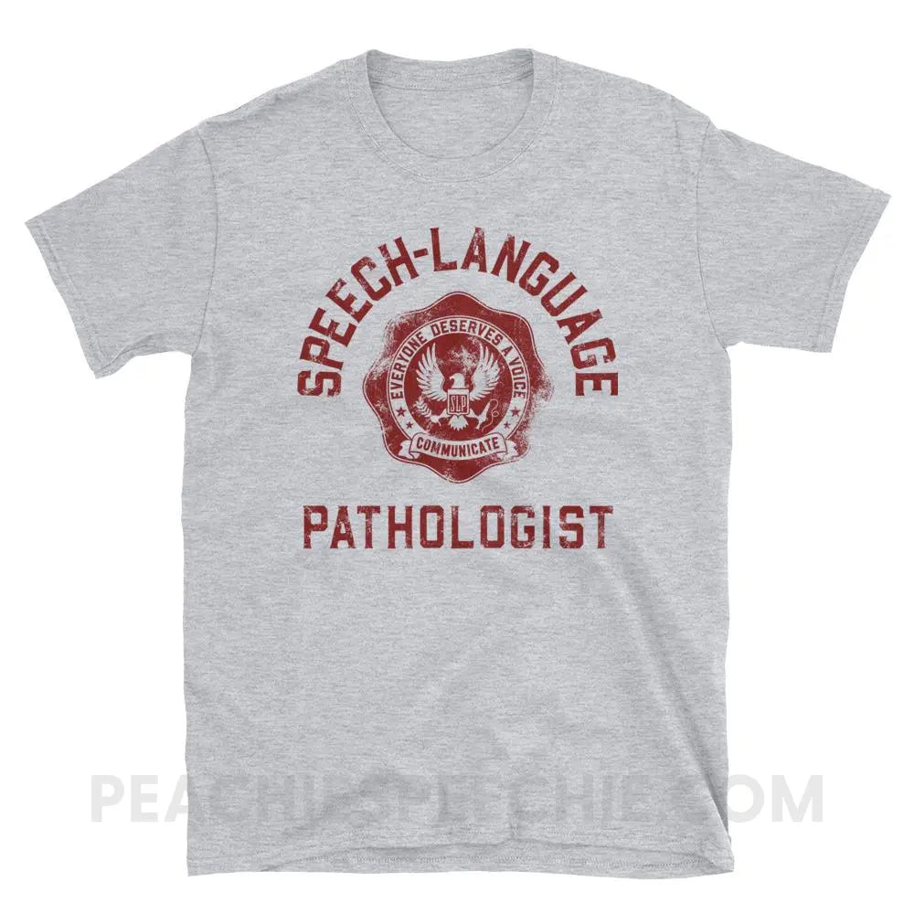 SLP University Classic Tee - Crimson/Sport Grey / S - T-Shirts & Tops peachiespeechie.com
