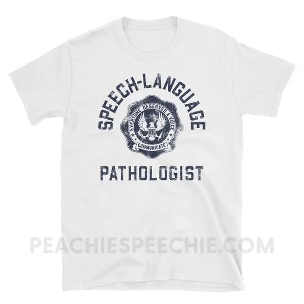 SLP University Classic Tee - Navy/White / S - T-Shirts & Tops peachiespeechie.com