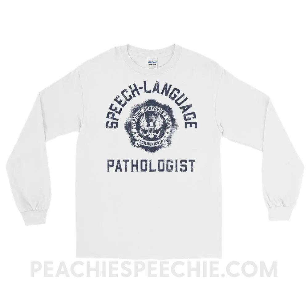 SLP University Long Sleeve Tee - Navy/White / S - T-Shirts & Tops peachiespeechie.com