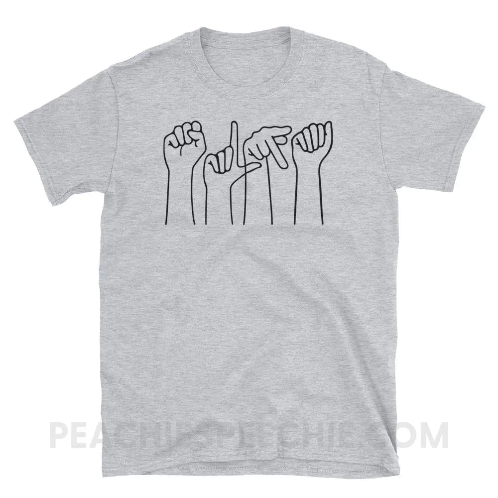 SLPA Hands Classic Tee - Sport Grey / S - T-Shirts & Tops peachiespeechie.com