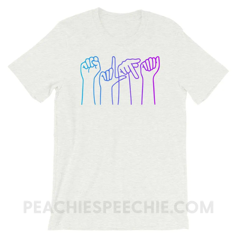 SLPA Hands Premium Soft Tee - Ash / S - T-Shirts & Tops peachiespeechie.com