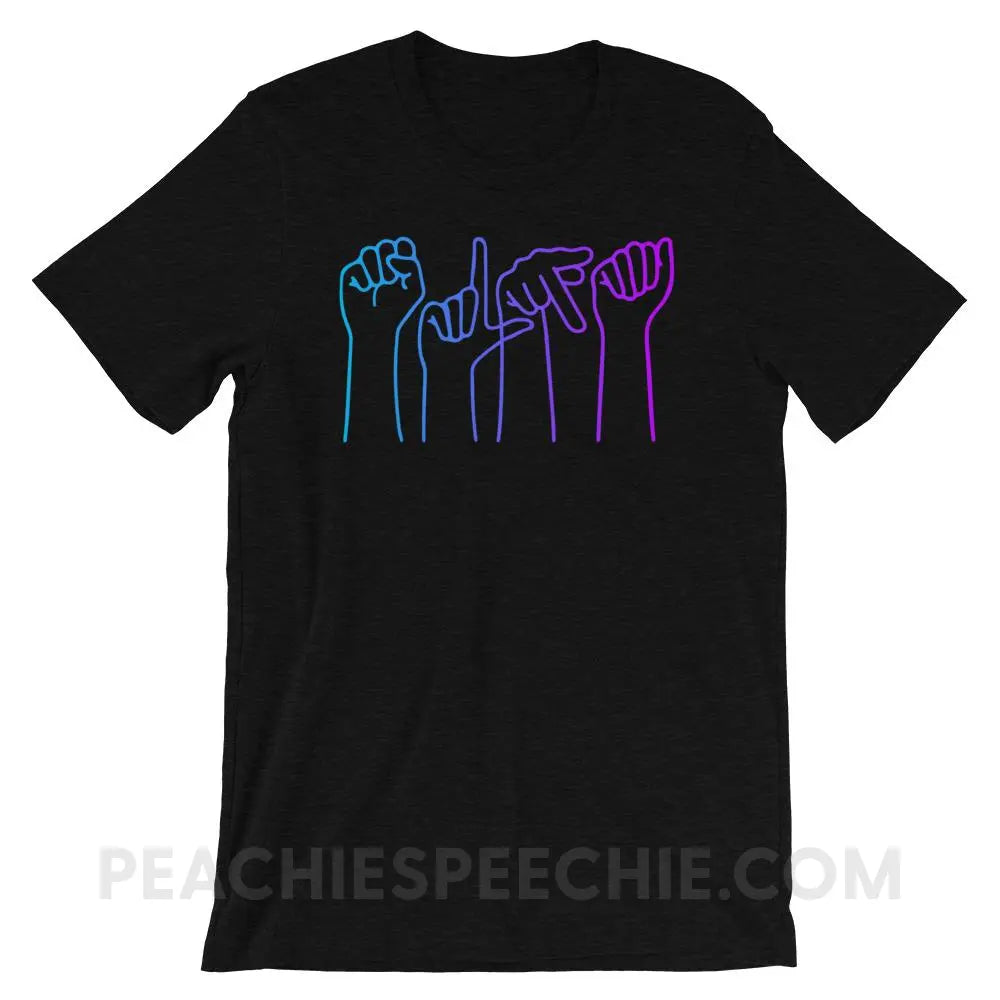 SLPA Hands Premium Soft Tee - Black Heather / XS - T-Shirts & Tops peachiespeechie.com
