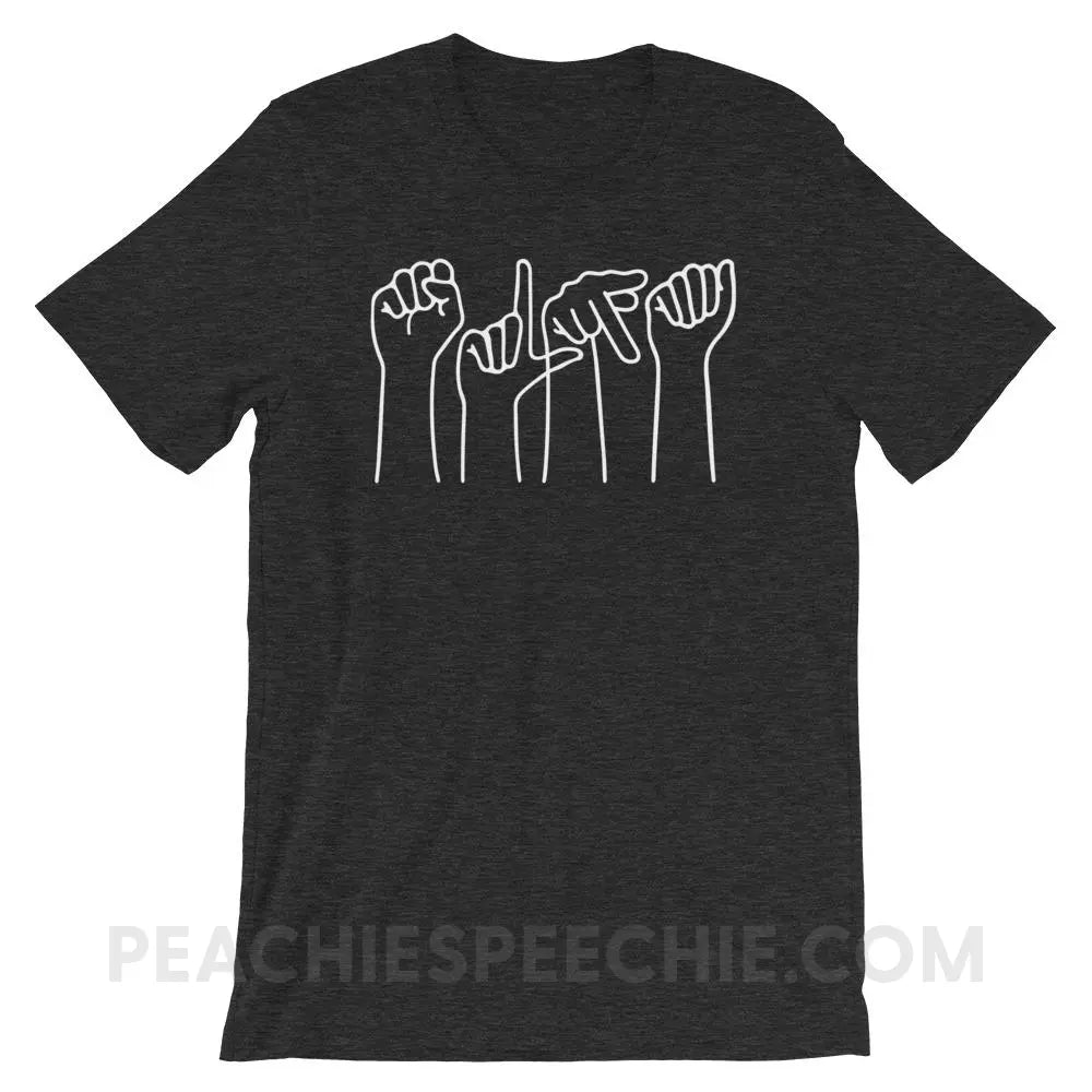 SLPA Hands Premium Soft Tee - Dark Grey Heather / XS - T-Shirts & Tops peachiespeechie.com