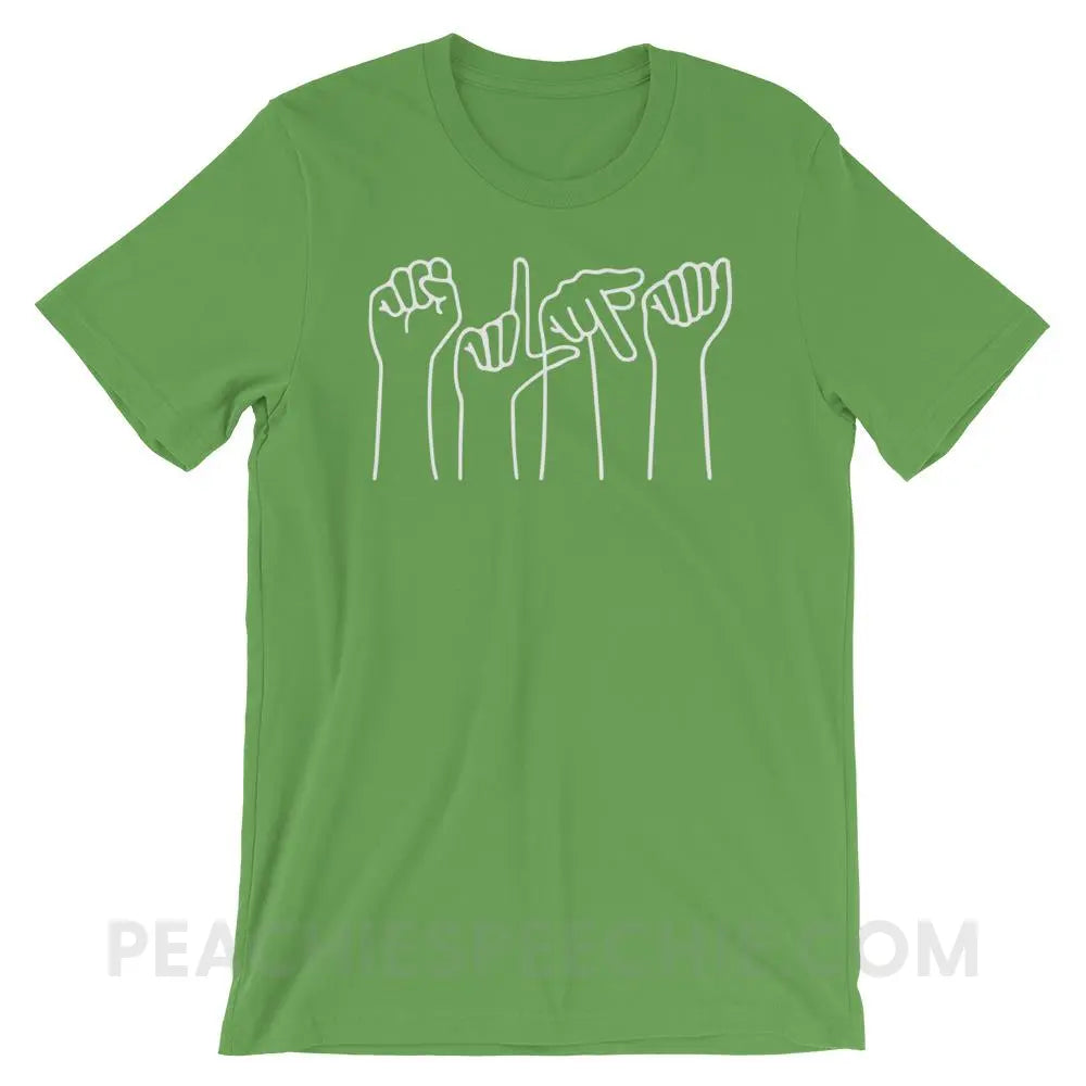 SLPA Hands Premium Soft Tee - Leaf / S - T-Shirts & Tops peachiespeechie.com