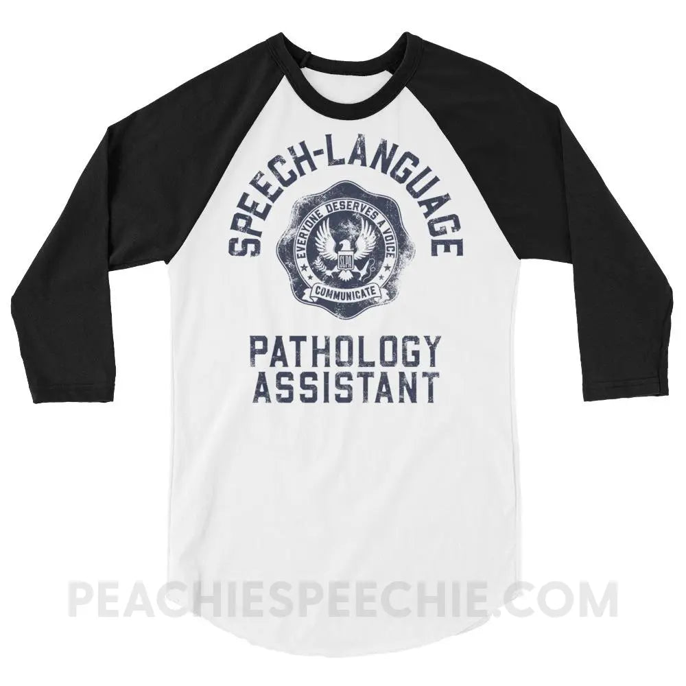 SLPA University Baseball Tee - White/Black / XS - T-Shirts & Tops peachiespeechie.com