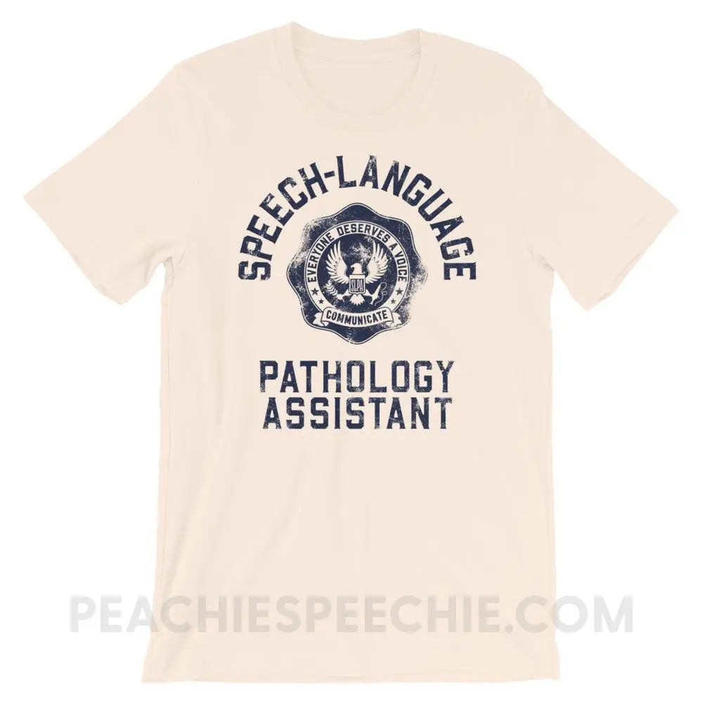 SLPA University Premium Soft Tee - Cream / S - T-Shirts & Tops peachiespeechie.com