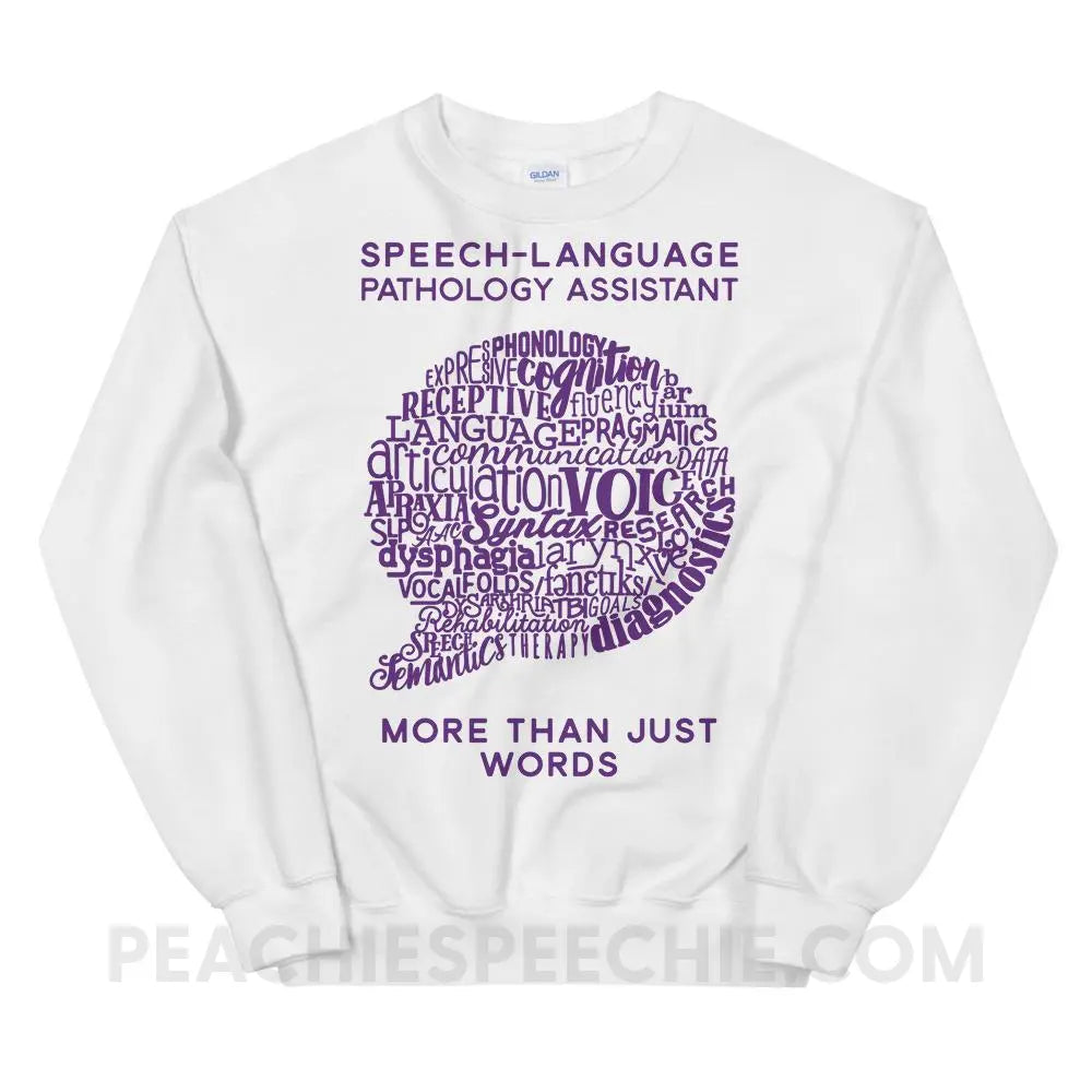 SLPA Word Bubble Classic Sweatshirt - White / S - Hoodies & Sweatshirts peachiespeechie.com
