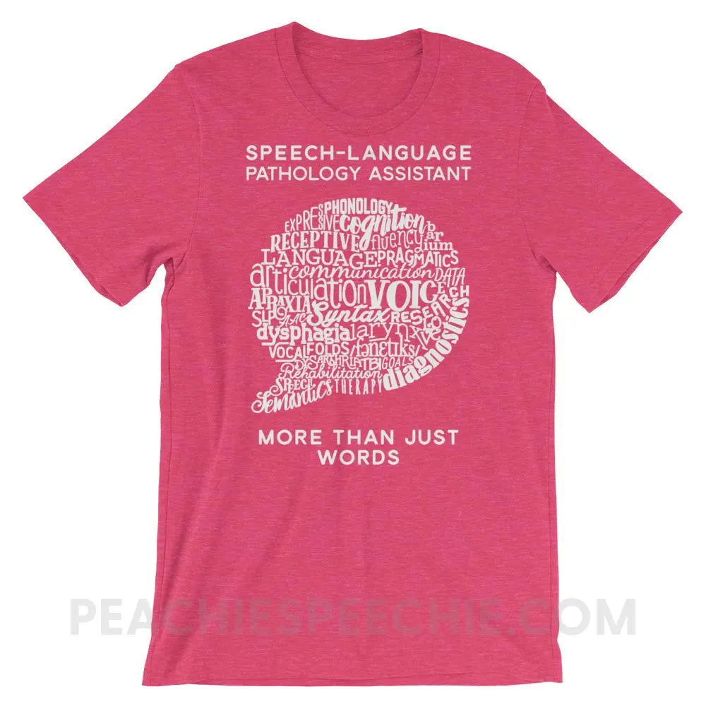SLPA Word Bubble Premium Soft Tee - Heather Raspberry / S - T-Shirts & Tops peachiespeechie.com