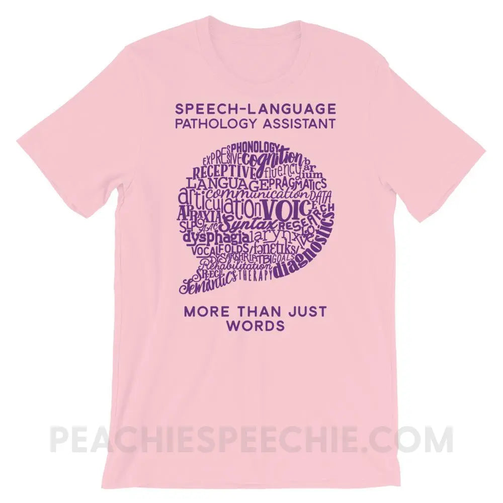 SLPA Word Bubble Premium Soft Tee - Pink / S - T-Shirts & Tops peachiespeechie.com
