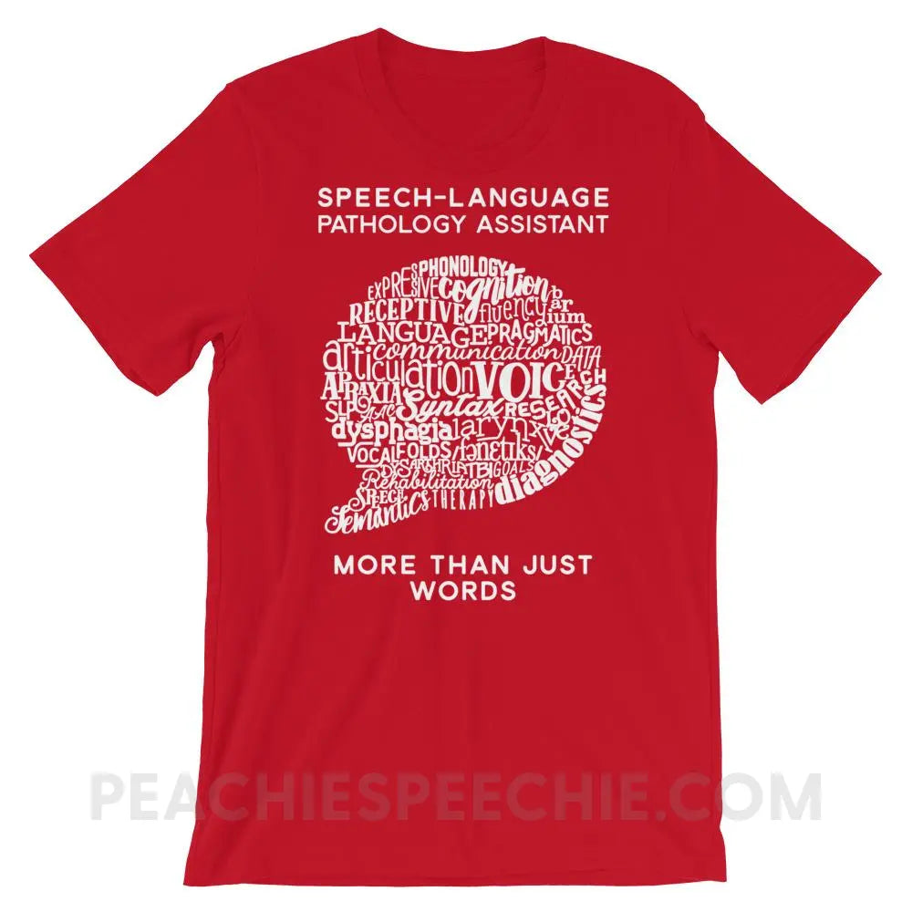 SLPA Word Bubble Premium Soft Tee - Red / S - T-Shirts & Tops peachiespeechie.com