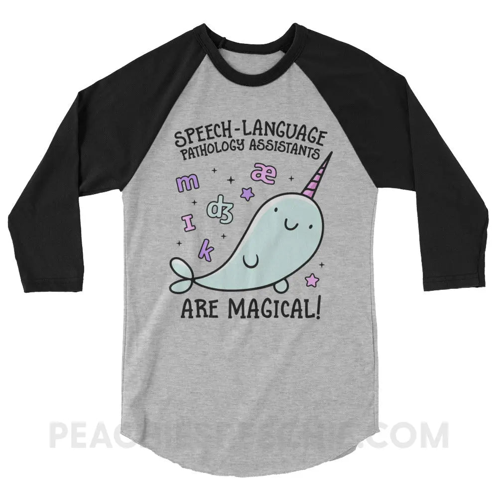 SLPAs Are Magical Baseball Tee - Heather Grey/Black / XS - peachiespeechie.com