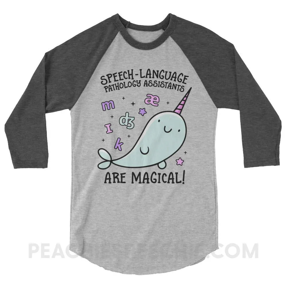 SLPAs Are Magical Baseball Tee - Heather Grey/Heather Charcoal / XS - peachiespeechie.com