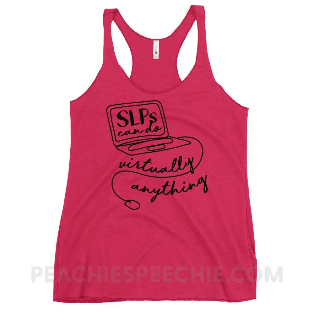 SLPs Can Do Virtually Anything Tri-Blend Racerback - Vintage Shocking Pink / XS - Tank Tops peachiespeechie.com