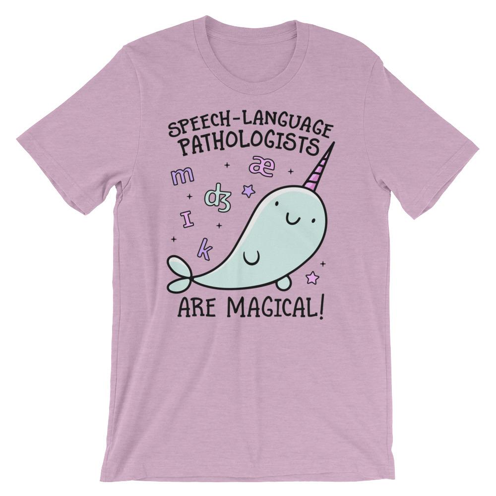 SLPs Are Magical Premium Soft Tee - Heather Prism Lilac / XS - T-Shirts & Tops peachiespeechie.com