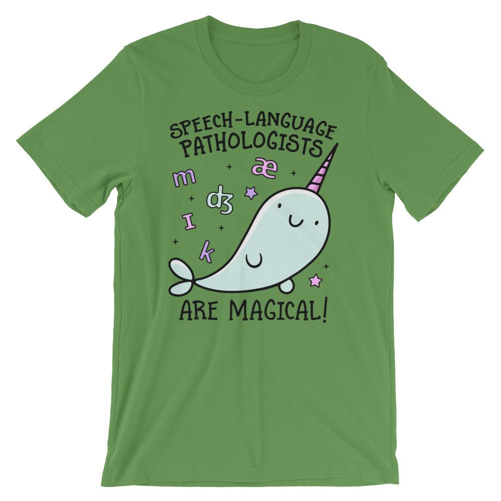 SLPs Are Magical Premium Soft Tee - Leaf / S - T-Shirts & Tops peachiespeechie.com