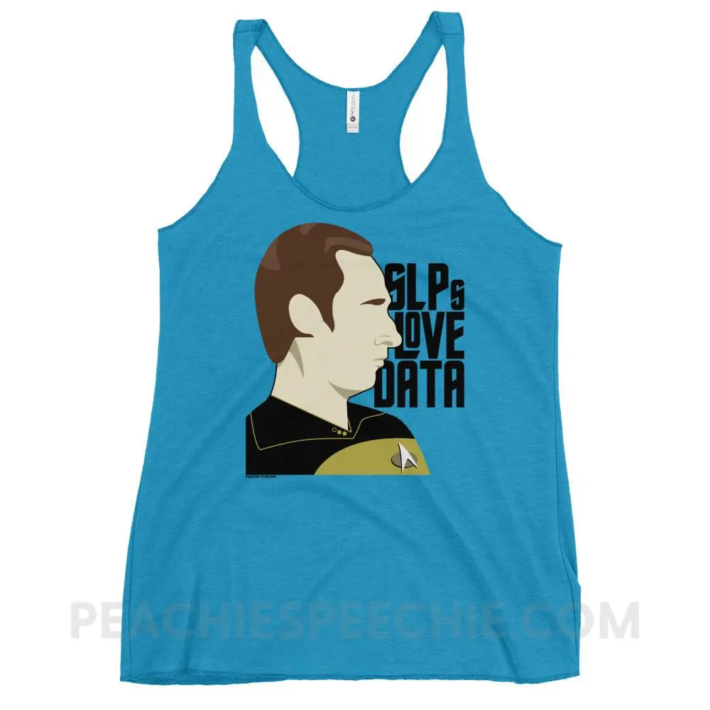 SLPs Love Data Tri-Blend Racerback - Vintage Turquoise / XS - Tank Tops peachiespeechie.com