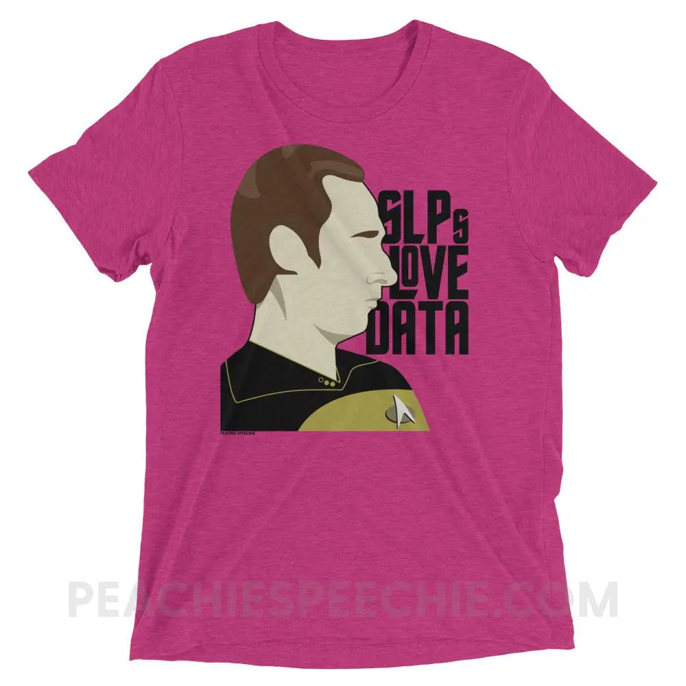 SLPs Love Data Tri-Blend Tee - Berry Triblend / XS - T-Shirts & Tops peachiespeechie.com
