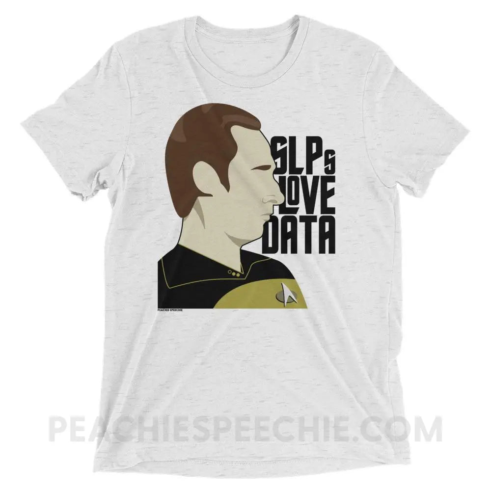 SLPs Love Data Tri-Blend Tee - White Fleck Triblend / XS - T-Shirts & Tops peachiespeechie.com