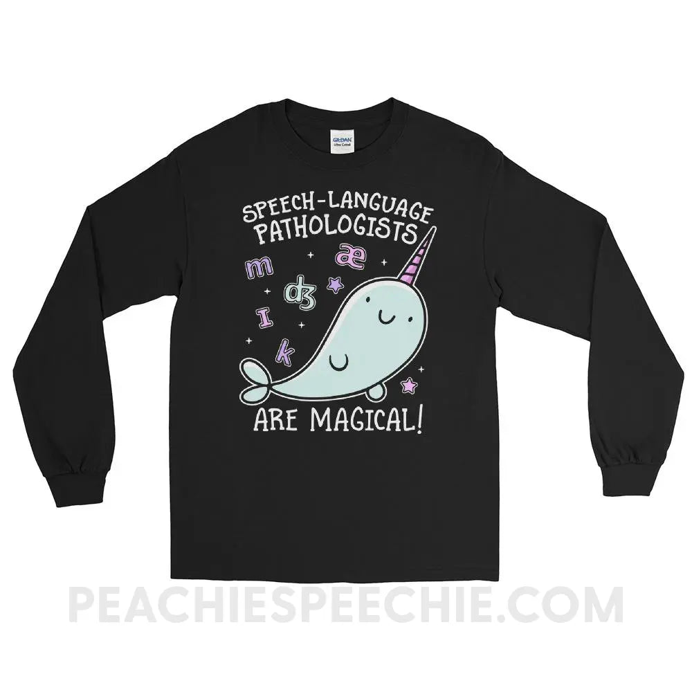SLPs Are Magical Long Sleeve Tee - Black / S - T-Shirts & Tops peachiespeechie.com