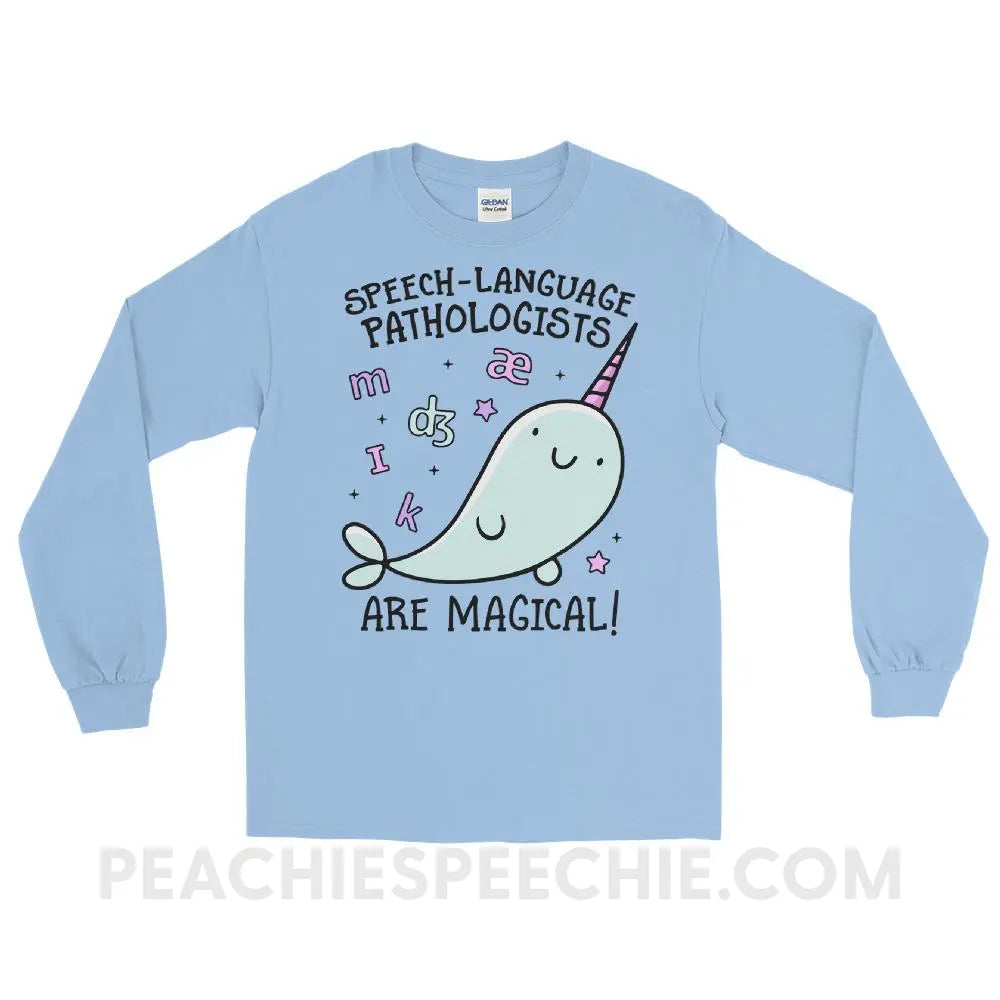 SLPs Are Magical Long Sleeve Tee - Light Blue / S - T-Shirts & Tops peachiespeechie.com