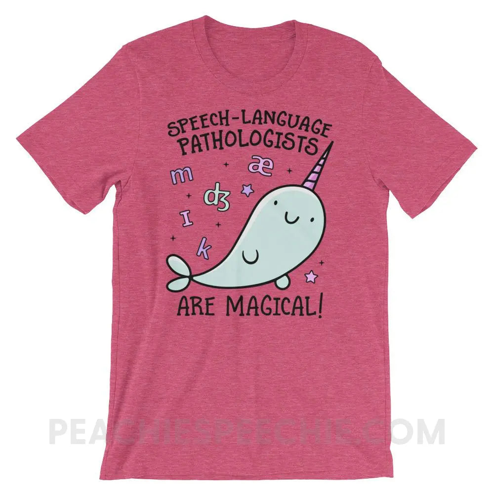 SLPs Are Magical Premium Soft Tee - Heather Raspberry / S - T-Shirts & Tops peachiespeechie.com
