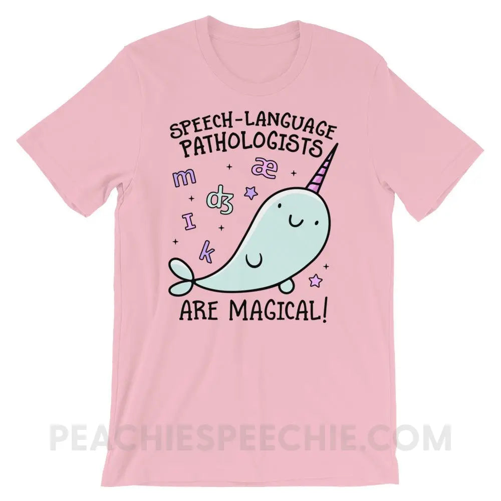 SLPs Are Magical Premium Soft Tee - Pink / S - T-Shirts & Tops peachiespeechie.com