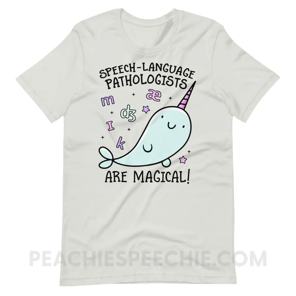 SLPs Are Magical Premium Soft Tee - Silver / S - T-Shirts & Tops peachiespeechie.com
