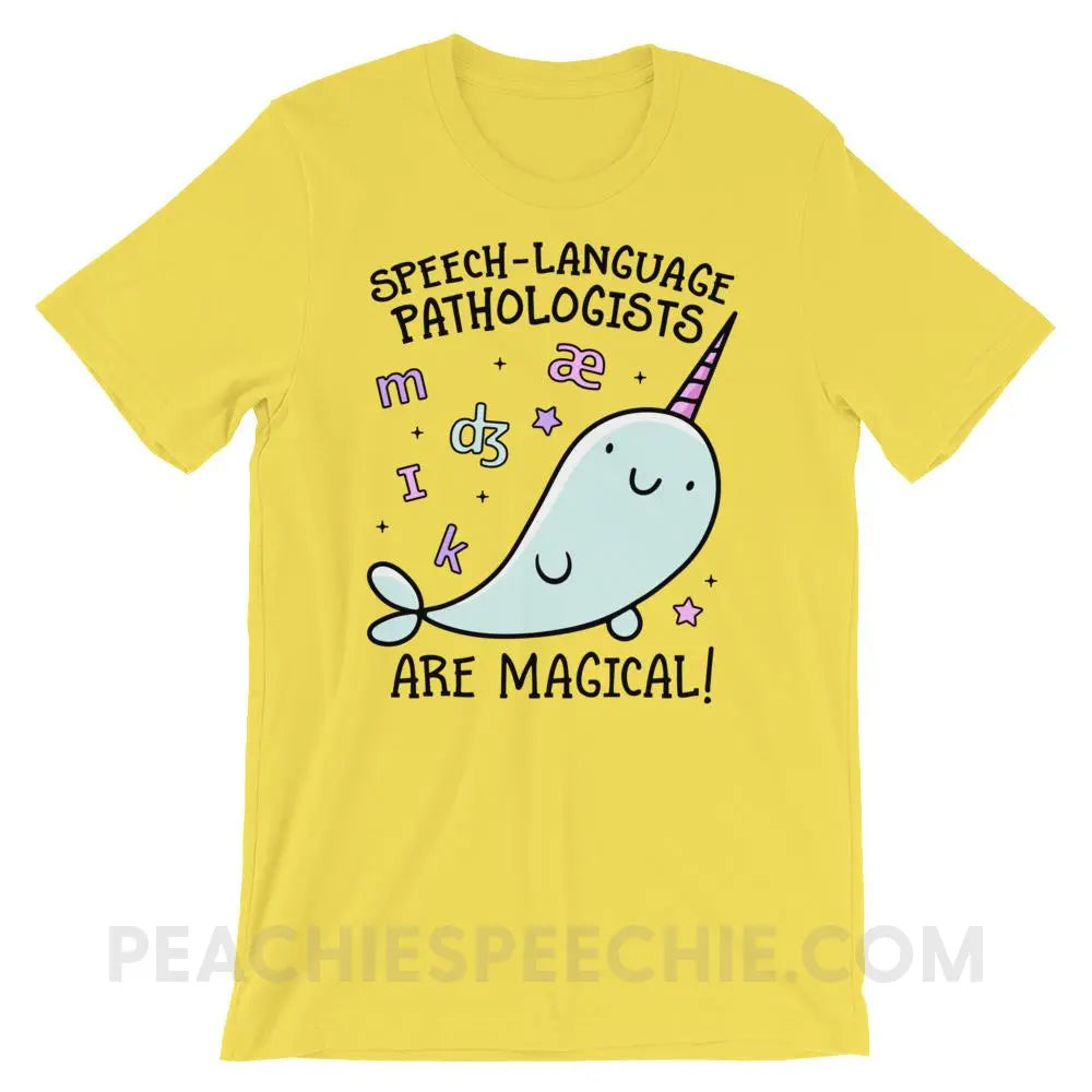 SLPs Are Magical Premium Soft Tee - Yellow / S - T-Shirts & Tops peachiespeechie.com
