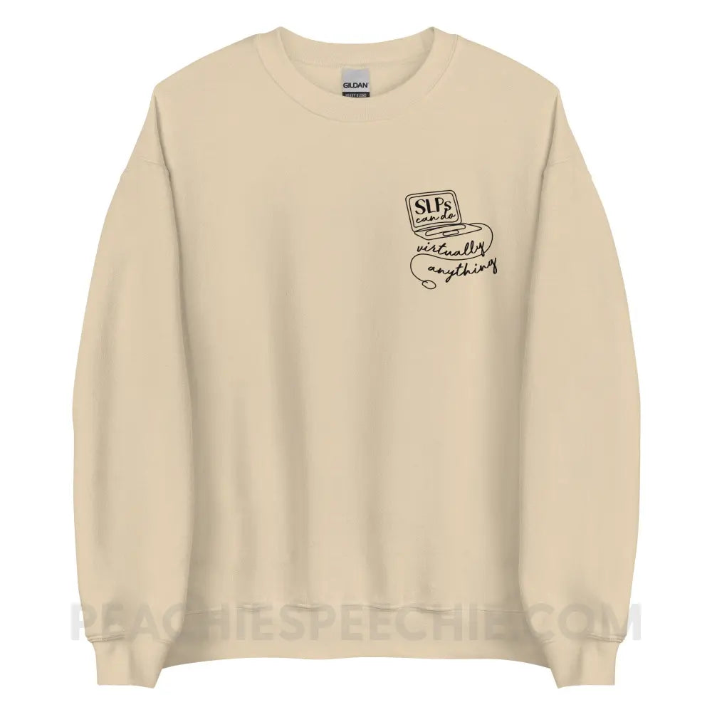 SLPs Can Do Virtually Anything Classic Sweatshirt - Sand / S - peachiespeechie.com