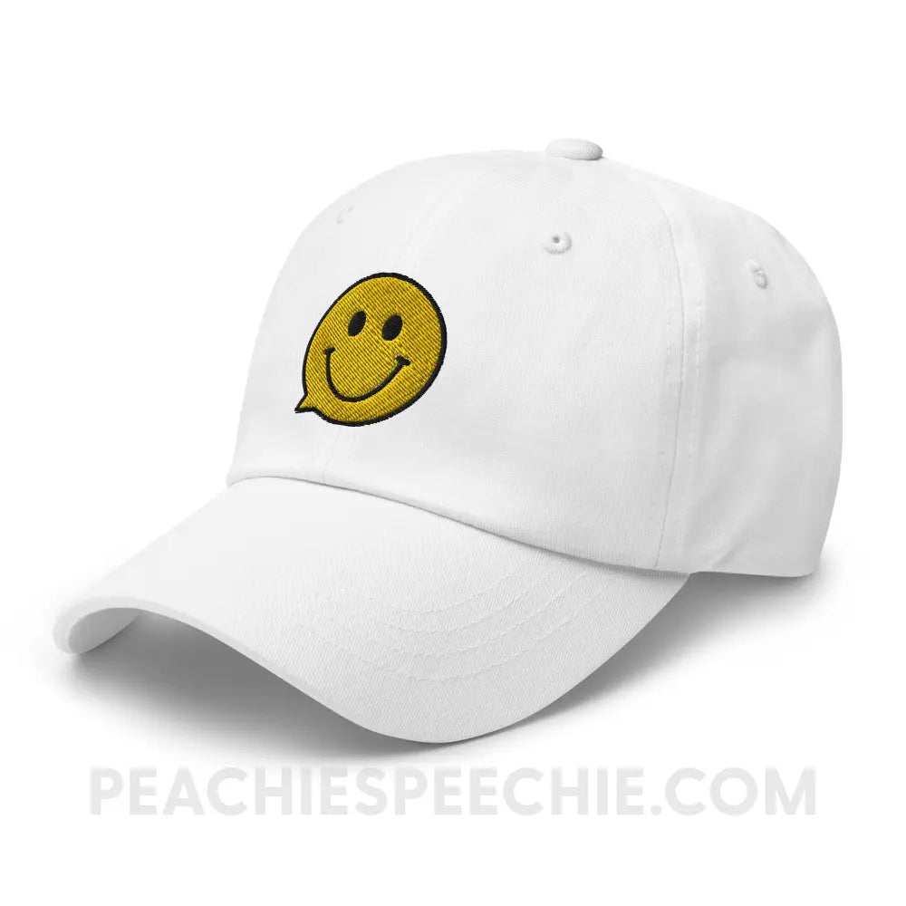 Smiley Face Speech Bubble Relaxed Hat - peachiespeechie.com