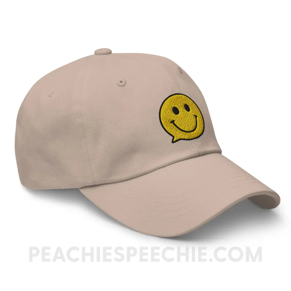 Smiley Face Speech Bubble Relaxed Hat - peachiespeechie.com