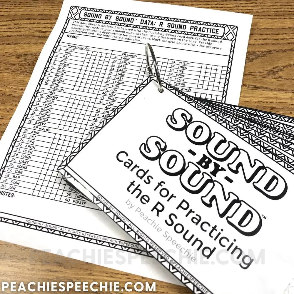 Sound-by-Sound®: Cards for Practicing the R Sound - Materials peachiespeechie.com