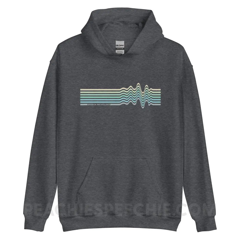 Sound Waves Classic Hoodie - Dark Heather / S - peachiespeechie.com