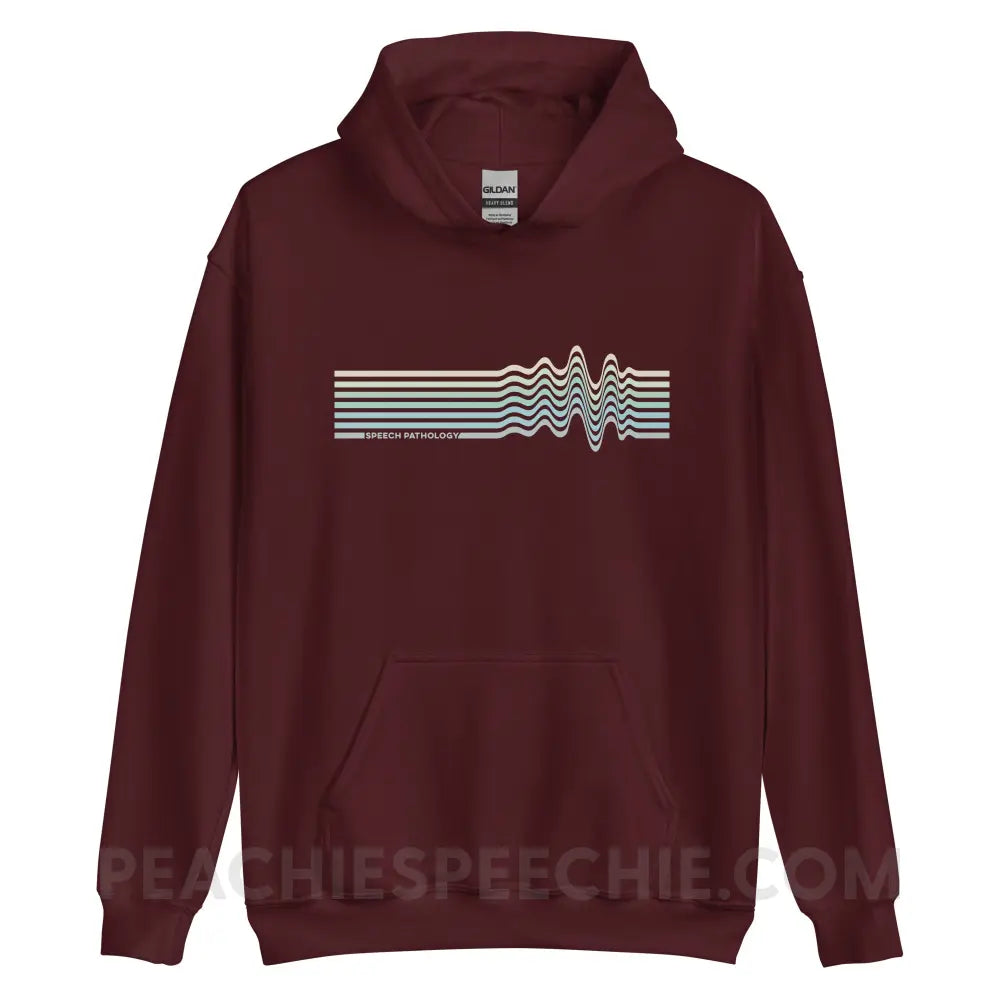 Sound Waves Classic Hoodie - Maroon / S - peachiespeechie.com
