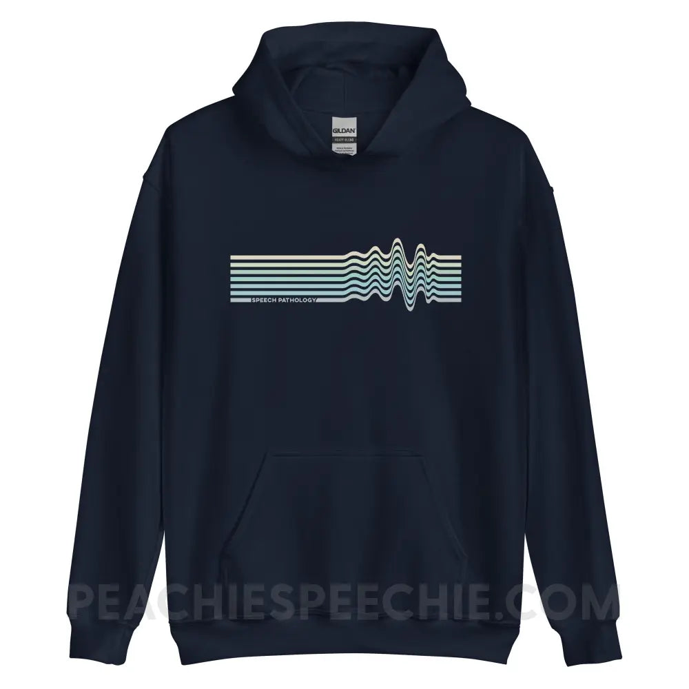 Sound Waves Classic Hoodie - Navy / S - peachiespeechie.com