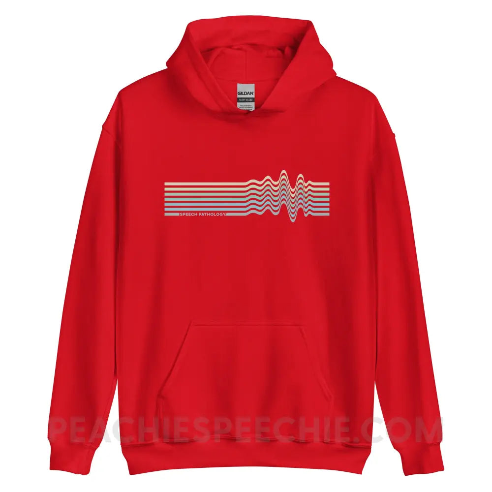 Sound Waves Classic Hoodie - Red / S - peachiespeechie.com