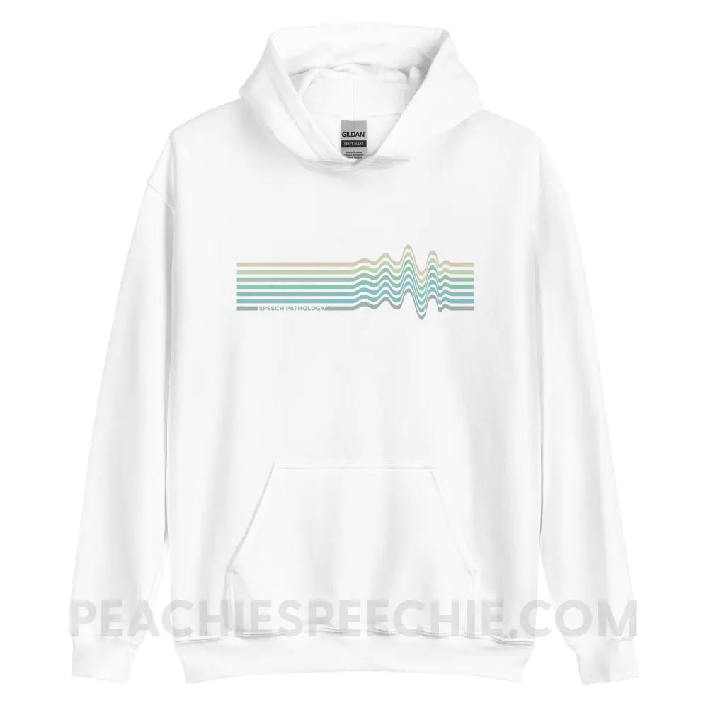 Sound Waves Classic Hoodie - White / S - peachiespeechie.com