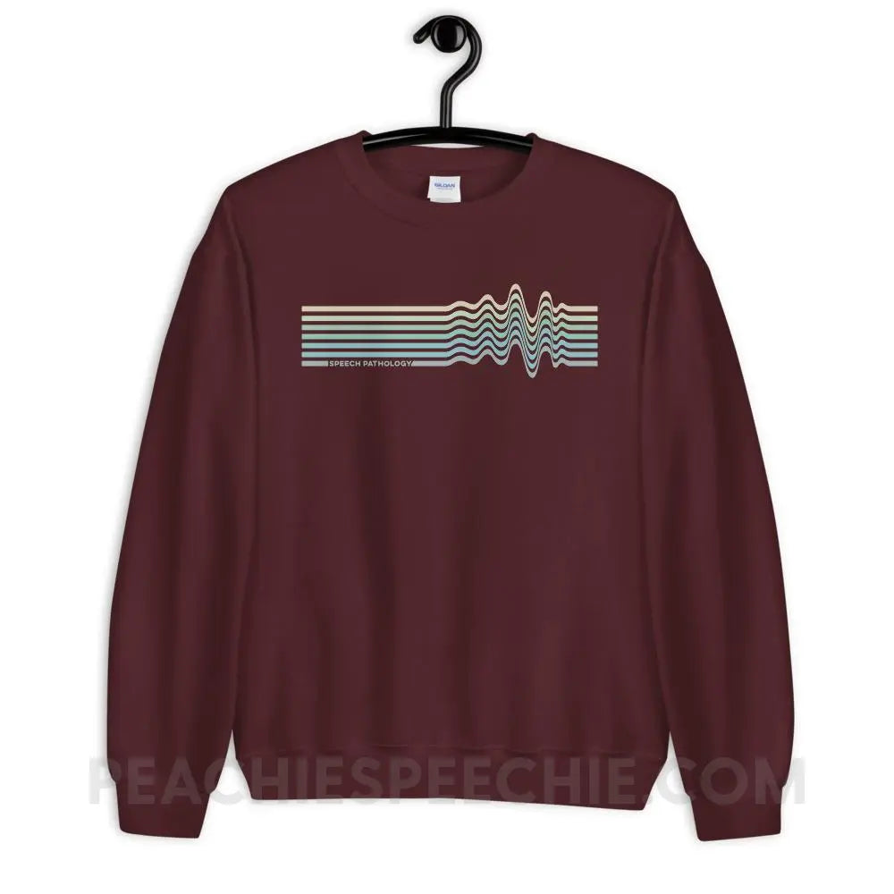 Sound Waves Classic Sweatshirt - Maroon / S peachiespeechie.com