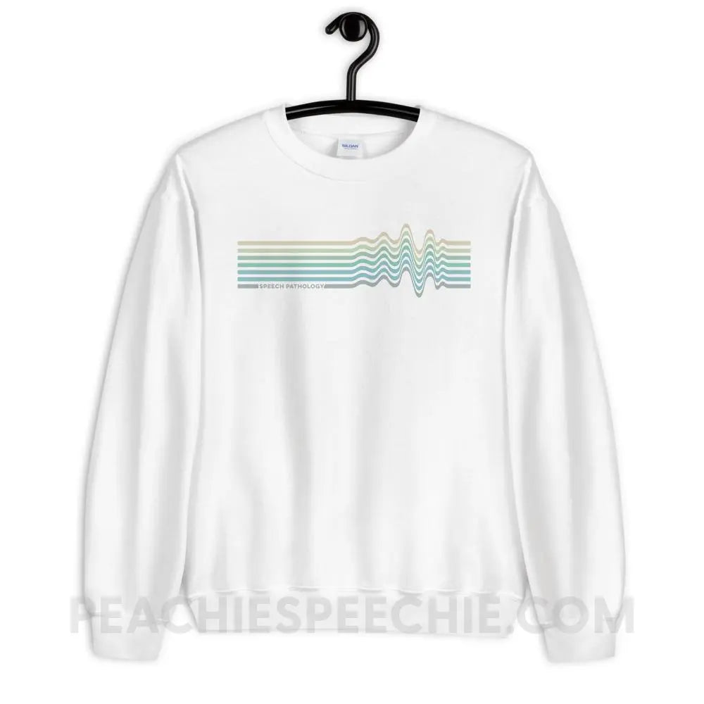 Sound Waves Classic Sweatshirt - White / S - peachiespeechie.com