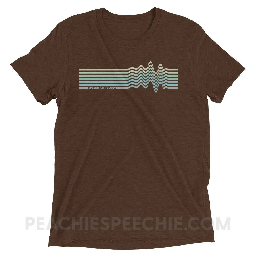 Sound Waves Tri-Blend Tee - Brown Triblend / XS - peachiespeechie.com