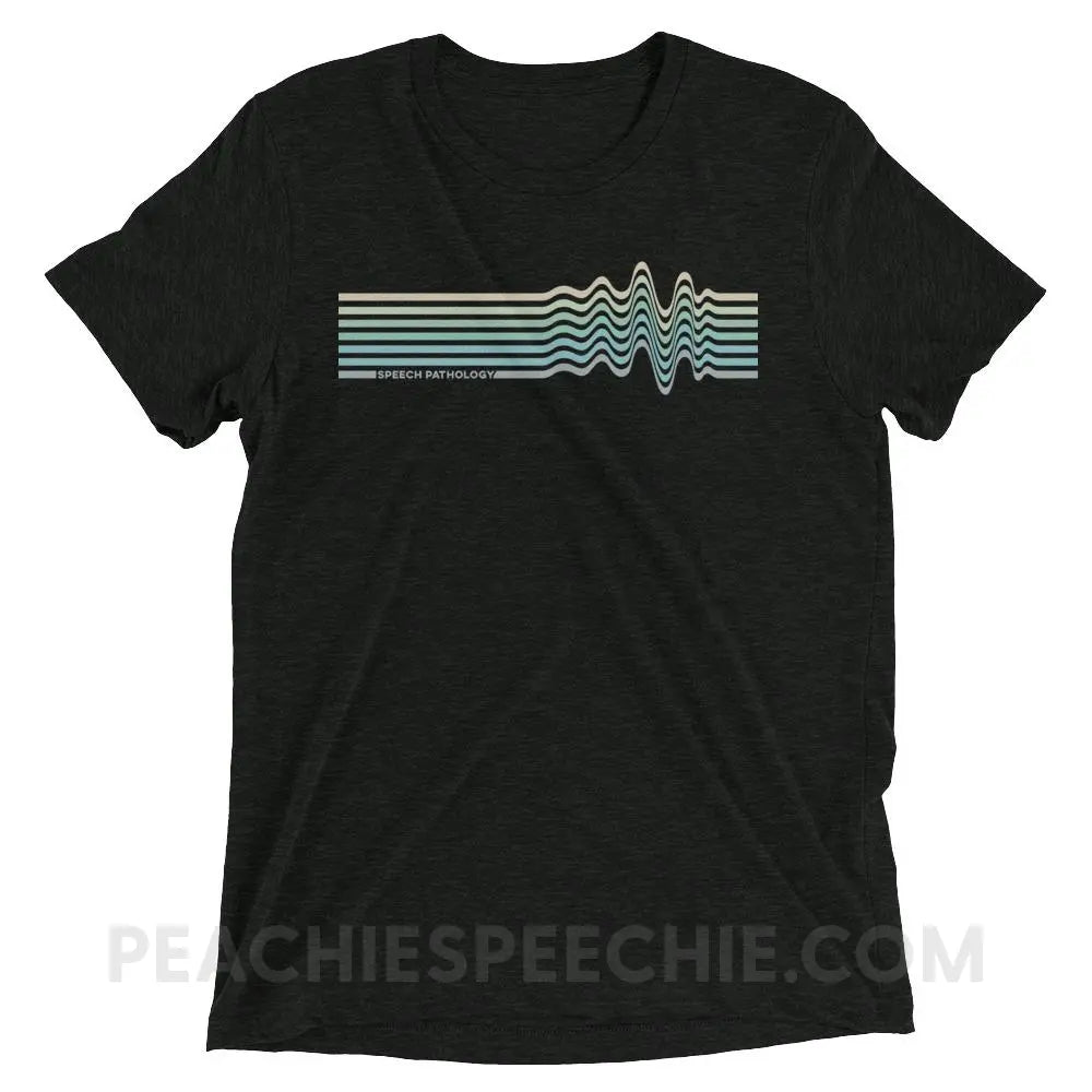 Sound Waves Tri-Blend Tee - Charcoal-Black Triblend / XS - peachiespeechie.com