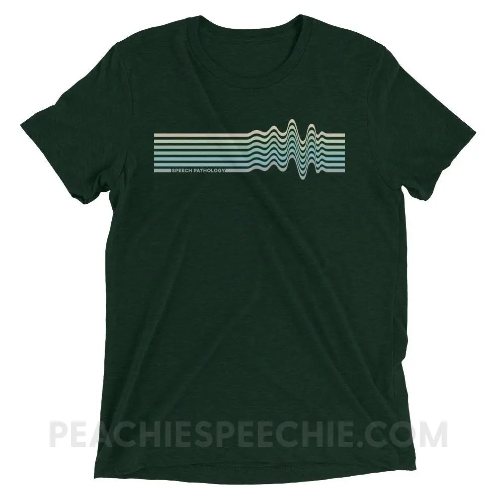 Sound Waves Tri-Blend Tee - Emerald Triblend / XS - peachiespeechie.com