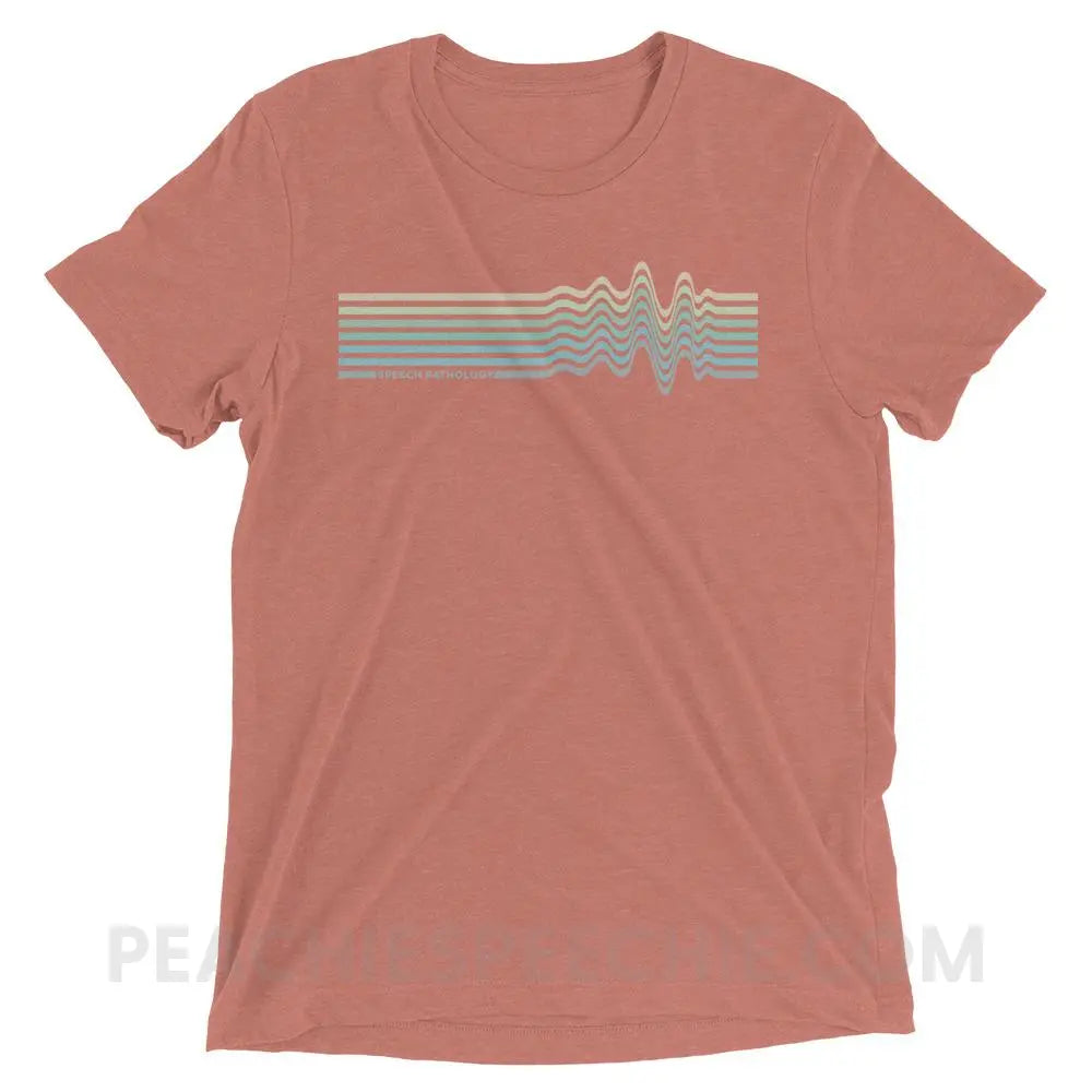 Sound Waves Tri-Blend Tee - Mauve Triblend / XS - peachiespeechie.com